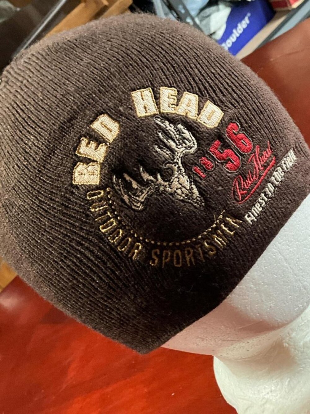 Mens RedHead Outdoor Embroidered Brown Hunting Beanie (OSFM)